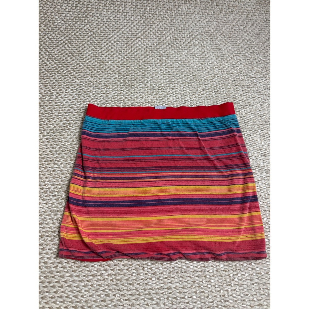 Energie vintage y2k tube top Large Red Multi Stripe Jersey Knit mini skirt